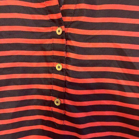 Limited Red & Blue Striped Blouse – Size Large, EUC, Classic Button-Front Top - Picture 3 of 5
